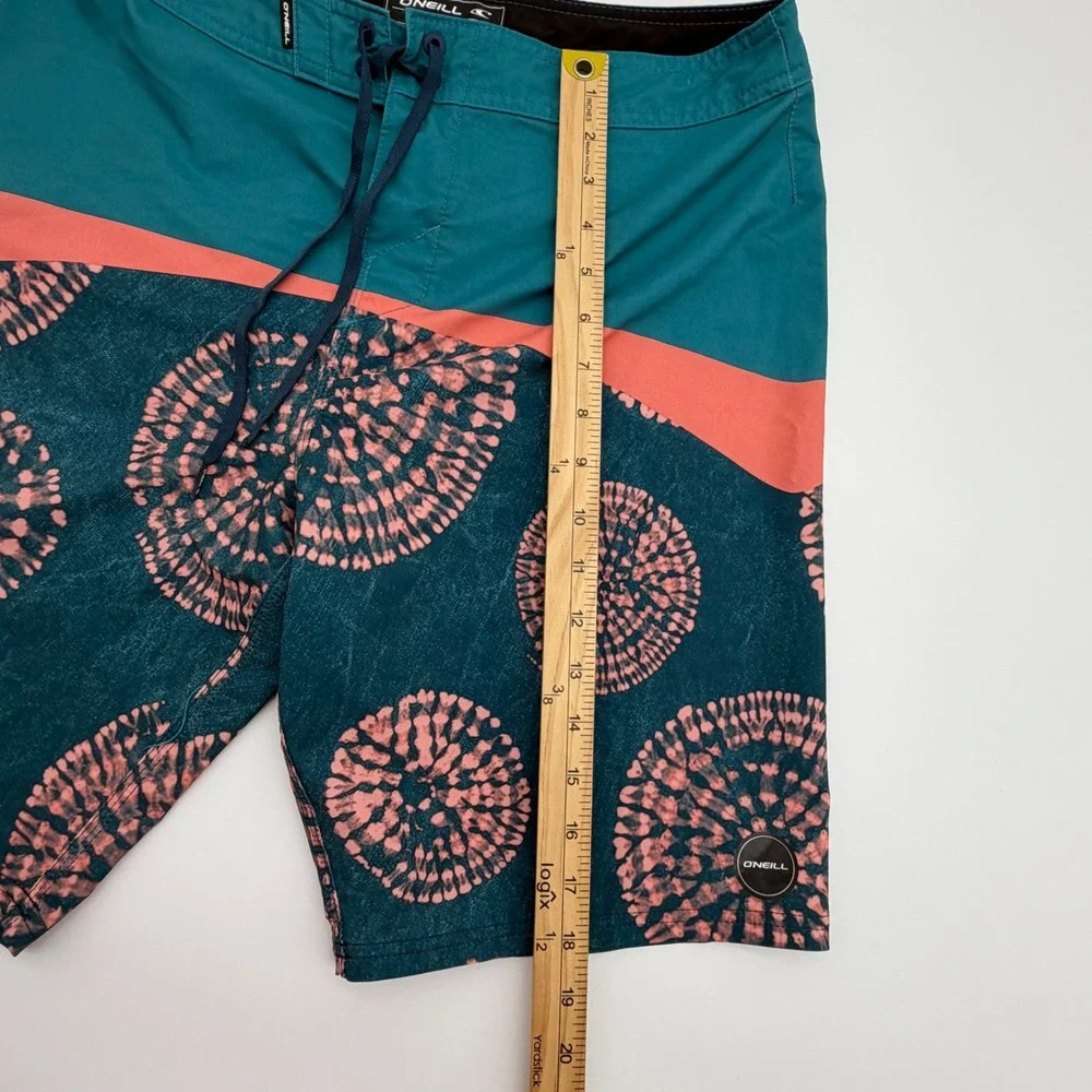 ONeill Hyperfreak Mens Board Shorts Teal Coral Tie Dye Mandala SP01060 Size 32 - Picture 8 of 8